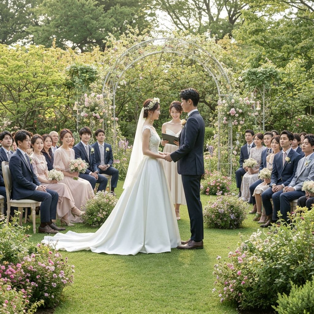 Happy couple at their dream wedding